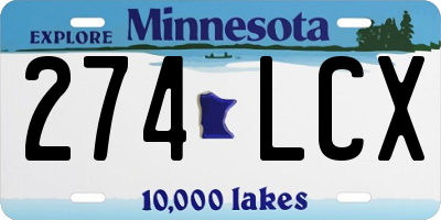 MN license plate 274LCX