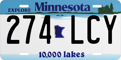 MN license plate 274LCY