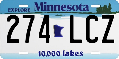 MN license plate 274LCZ