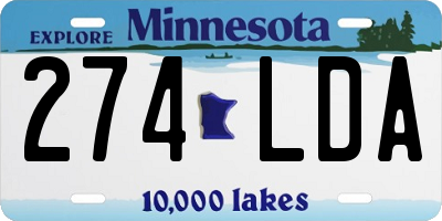 MN license plate 274LDA