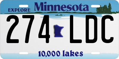 MN license plate 274LDC