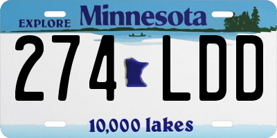 MN license plate 274LDD