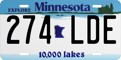 MN license plate 274LDE