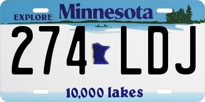 MN license plate 274LDJ