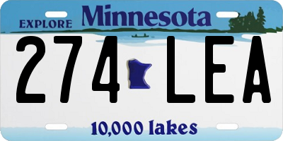 MN license plate 274LEA