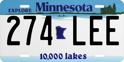 MN license plate 274LEE