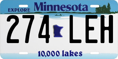 MN license plate 274LEH