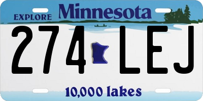 MN license plate 274LEJ