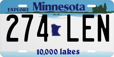 MN license plate 274LEN