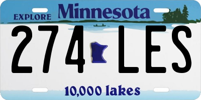 MN license plate 274LES