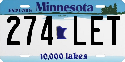 MN license plate 274LET