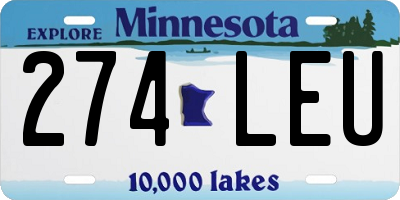 MN license plate 274LEU