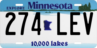MN license plate 274LEV