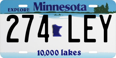 MN license plate 274LEY