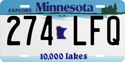 MN license plate 274LFQ