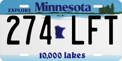 MN license plate 274LFT