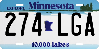 MN license plate 274LGA