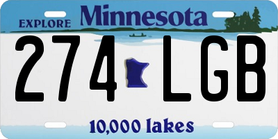 MN license plate 274LGB