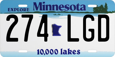 MN license plate 274LGD