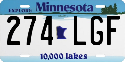 MN license plate 274LGF