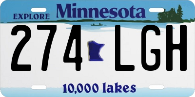 MN license plate 274LGH