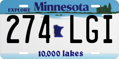 MN license plate 274LGI