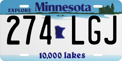 MN license plate 274LGJ