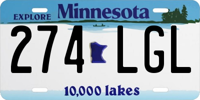 MN license plate 274LGL