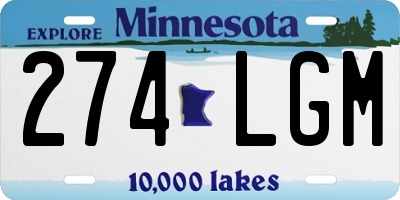 MN license plate 274LGM