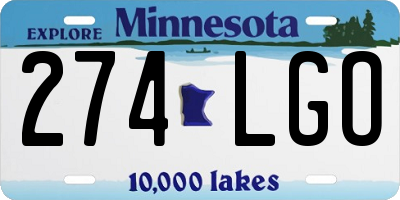MN license plate 274LGO