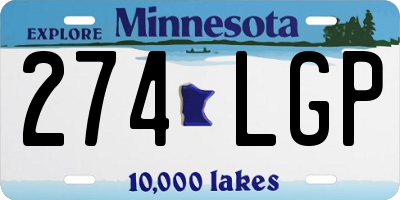 MN license plate 274LGP