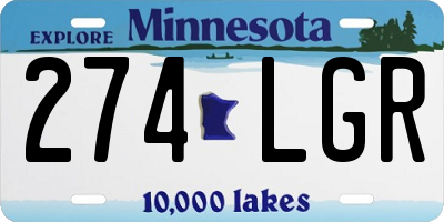 MN license plate 274LGR