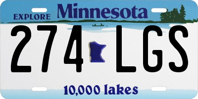 MN license plate 274LGS