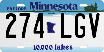 MN license plate 274LGV