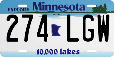 MN license plate 274LGW