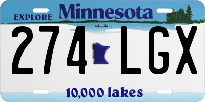 MN license plate 274LGX