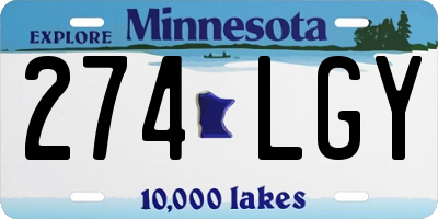 MN license plate 274LGY