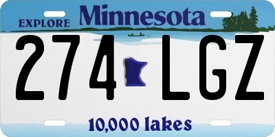 MN license plate 274LGZ