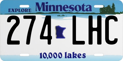 MN license plate 274LHC