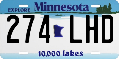 MN license plate 274LHD