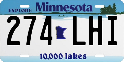 MN license plate 274LHI