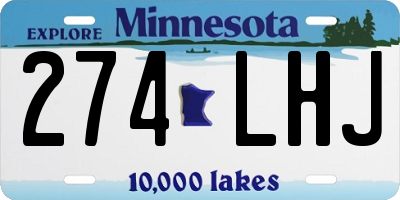 MN license plate 274LHJ