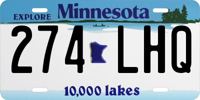 MN license plate 274LHQ