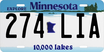 MN license plate 274LIA