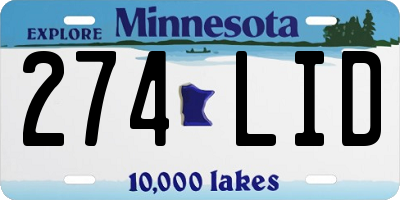 MN license plate 274LID