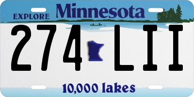 MN license plate 274LII