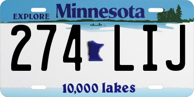 MN license plate 274LIJ