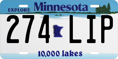 MN license plate 274LIP
