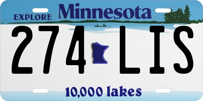MN license plate 274LIS