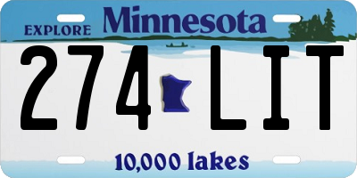 MN license plate 274LIT